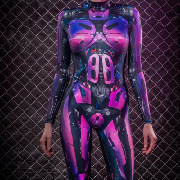 Badinka Pants - Bodycon Android Magenta Costume